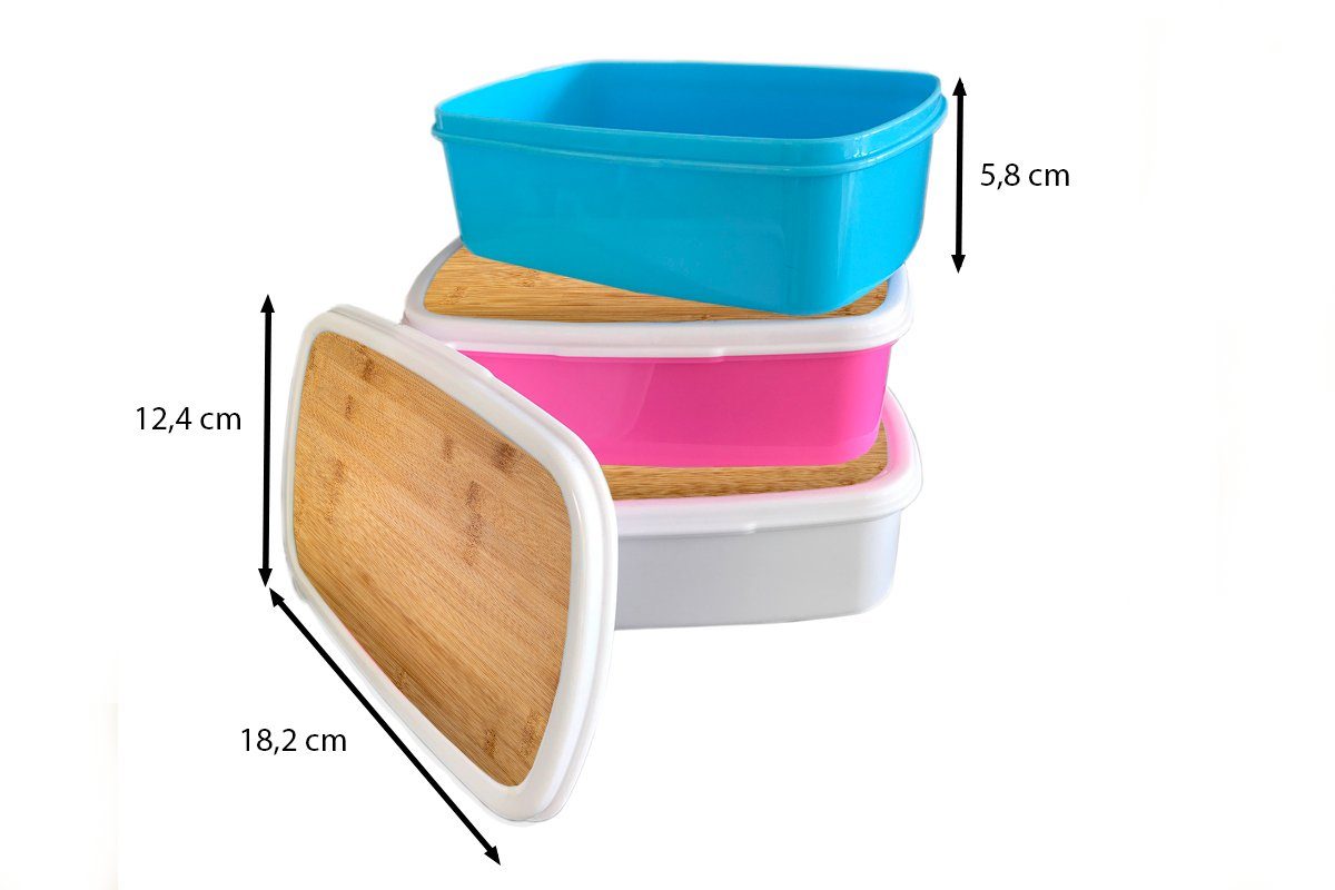 MuchoWow Lunchbox Die Brotdose für Mädchen, eines rosa Brotbox Kunststoff Kinder, (2-tlg), Kunststoff, Küchenschneidebretts, Erwachsene, Snackbox, Holzstruktur