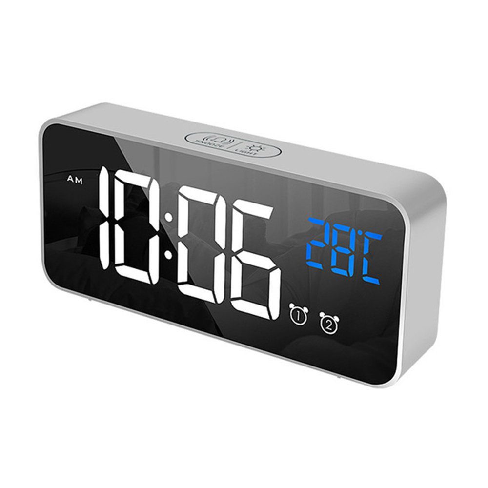GelldG Digitaluhr Digitaler Wecker mit LED Temperaturanzeige, Tischuhr mit  13 Musik, Mit Doppelalarmen können zwei separate Weckzeiten eingestellt  werden.