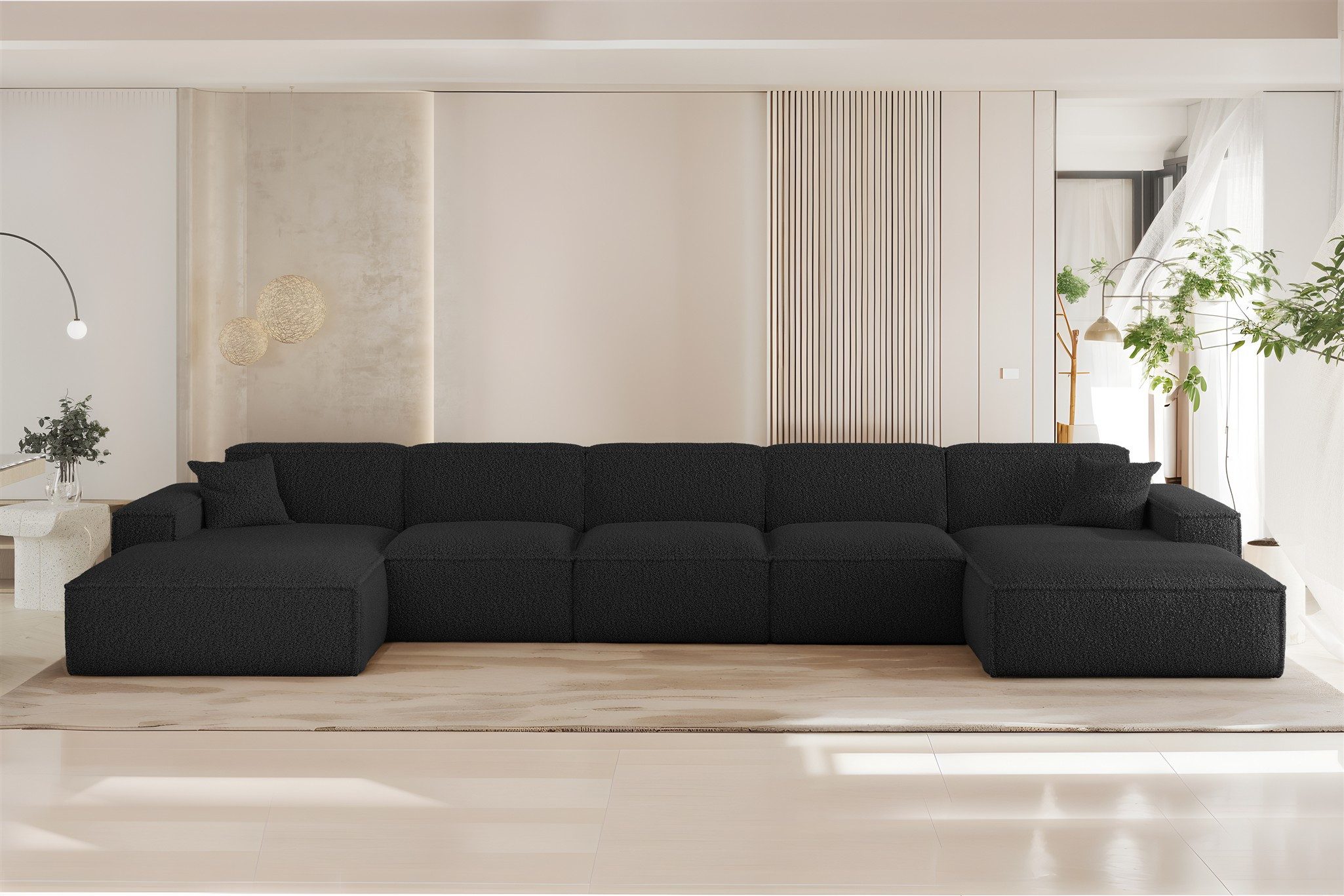 Fun Möbel Wohnlandschaft Sofa U-Form FUN PEREZ PREMIUM XL in Stoff Sven (462 cm), Rundumbezug, inkl. 2 x Zierkissen