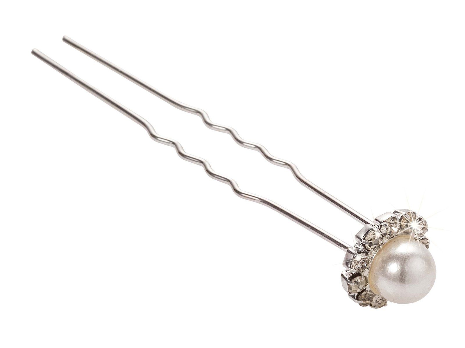 Kosmetex Haargummi Haarnadel mit Perle und Strass im Kreis, Haar-Styling-Accessoires