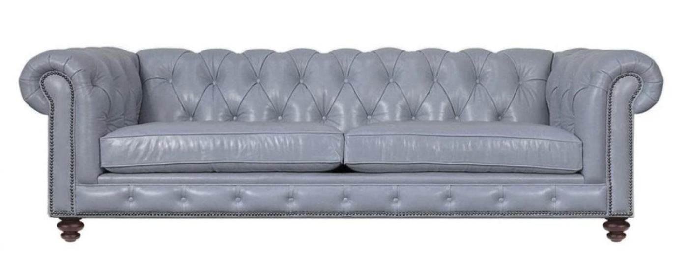 JVmoebel Chesterfield-Sofa Grüne Chesterfield Couch Moderner 3-Sitzer Luxus Möbel Stilvoll Neu, Made in Europe Grau