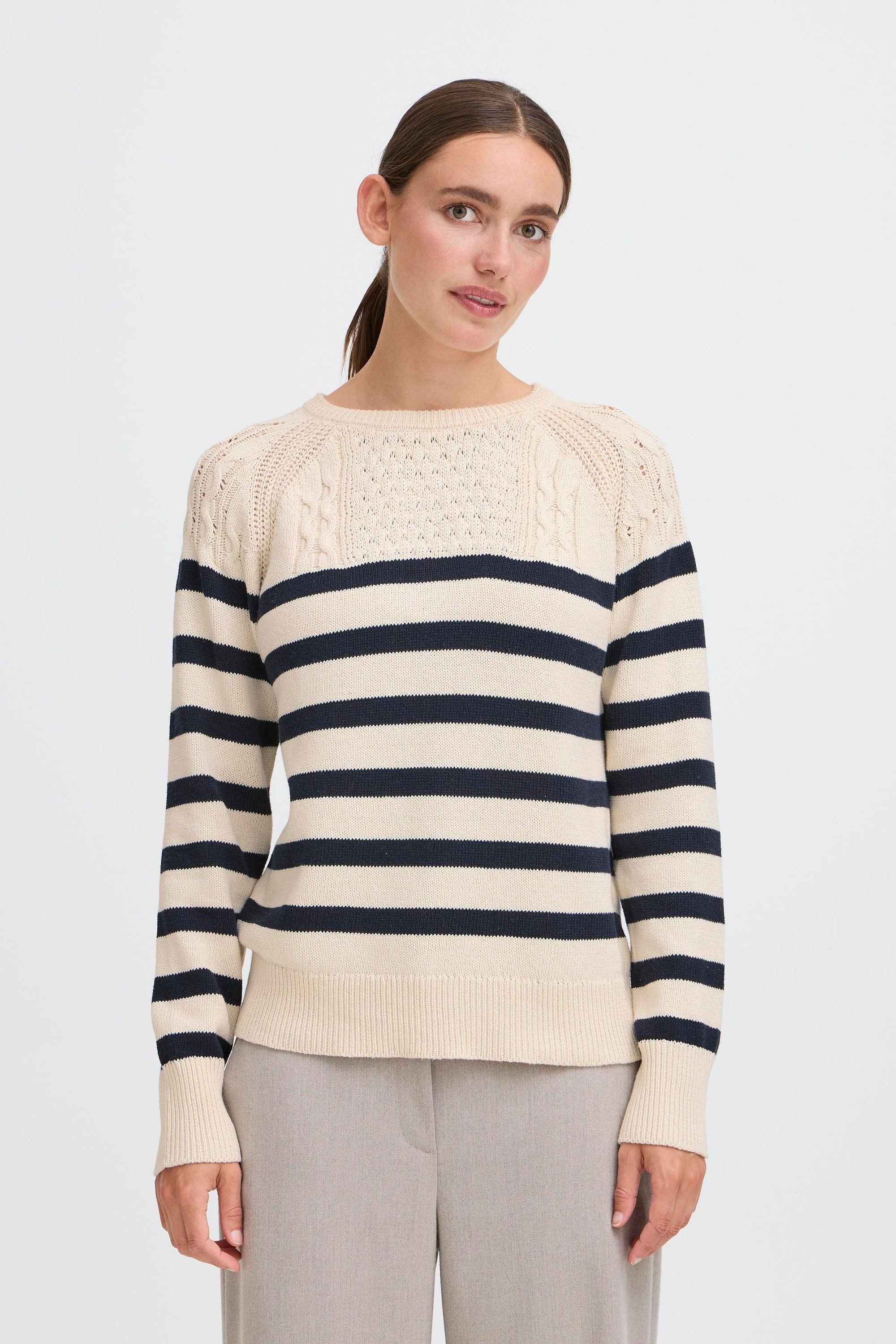 OXMO Rundhalspullover OXFSANVA Modischer Pullover mit besonderem Strickmust günstig online kaufen