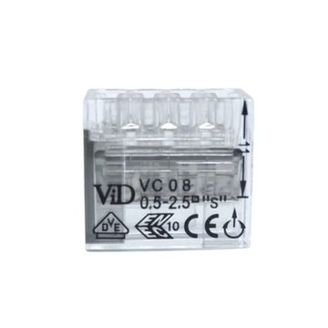 ViD Verbindungsklemme VC08 Mini-Steckklemme, Verbindungsklemme 8-polig, 0,5 - 2,5 mm²