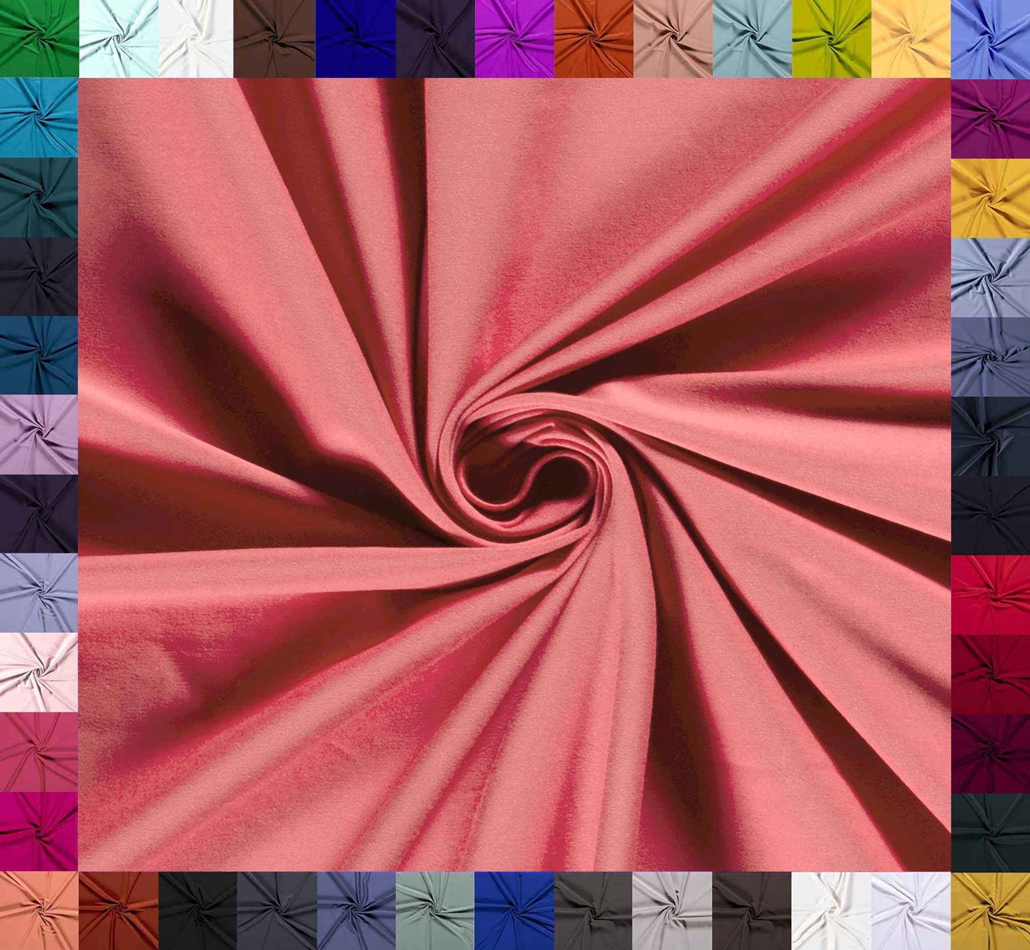 maDDma Stoff 0,5m Baumwolljersey Baumwollstoff elastisch Meterware Jerseystoff, koralle