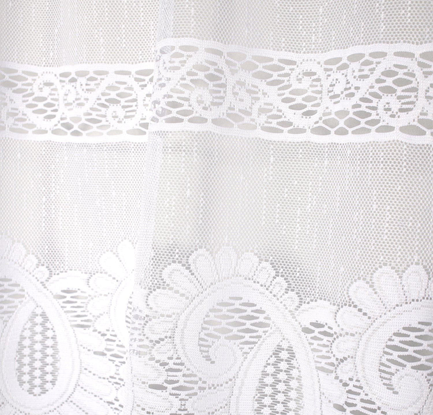 HOME WOHNIDEEN Vorhang 022357 Cafehaus LEONORA Jacquard fein, weiß, versch. günstig online kaufen