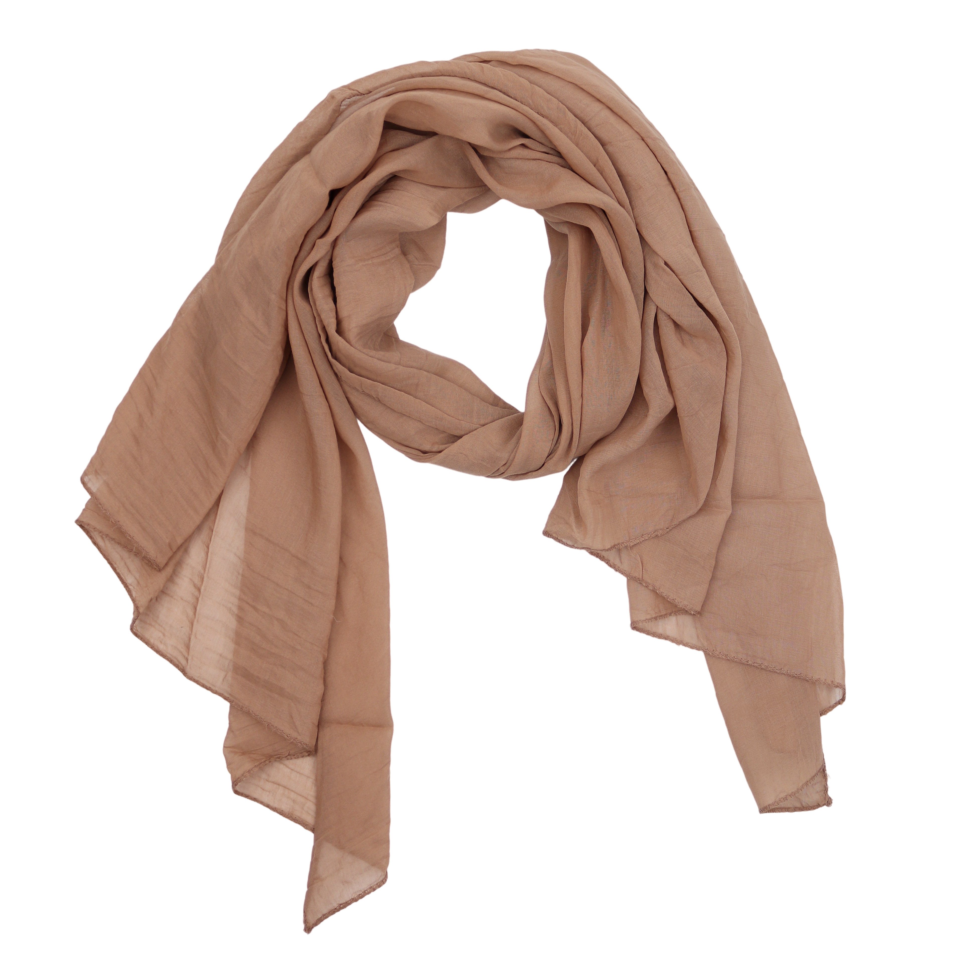 MIRROSI Modeschal Asymmetrischer Schal, Made in Italy 20% Seide 80% Baumwolle, (ca. 170x77cm, Leicht und bequem, Unifarbe), Damen Halstuch ideal für Frühling, Sommer und Herbst