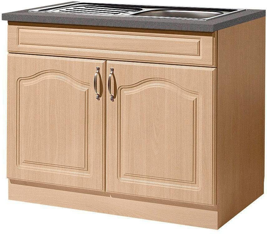 wiho Küchen Spülenschrank Linz 100 cm breit, inkl. Einbauspüle