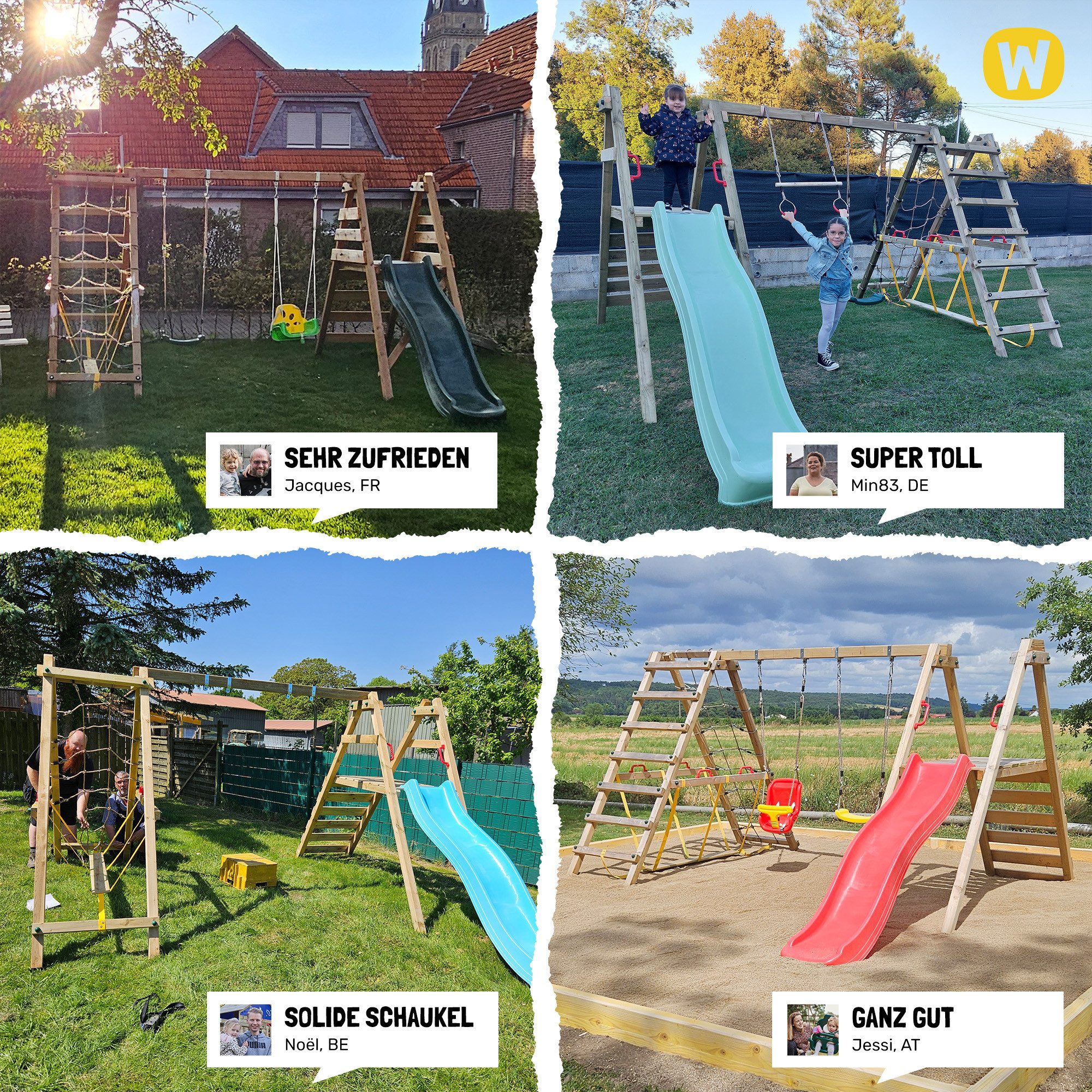 Wickey Einzelschaukel Smart One – Holzschaukel für Kinder mit Einzelsitz, (Fördert Gleichgewicht & Bewegung bei Kindern, Gartenschaukel mit höhenverstellbarem Sitz), Massivholz, wetterfest & langlebig mit 10-Jahren Garantie*