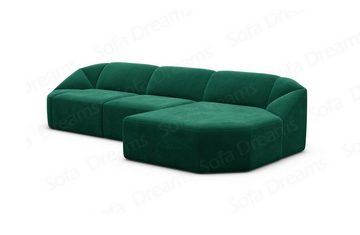 Sofa Dreams Ecksofa Design Polster Samtstoff Sofa Cabrera L Form kurz Stoffsofa, Loungesofa