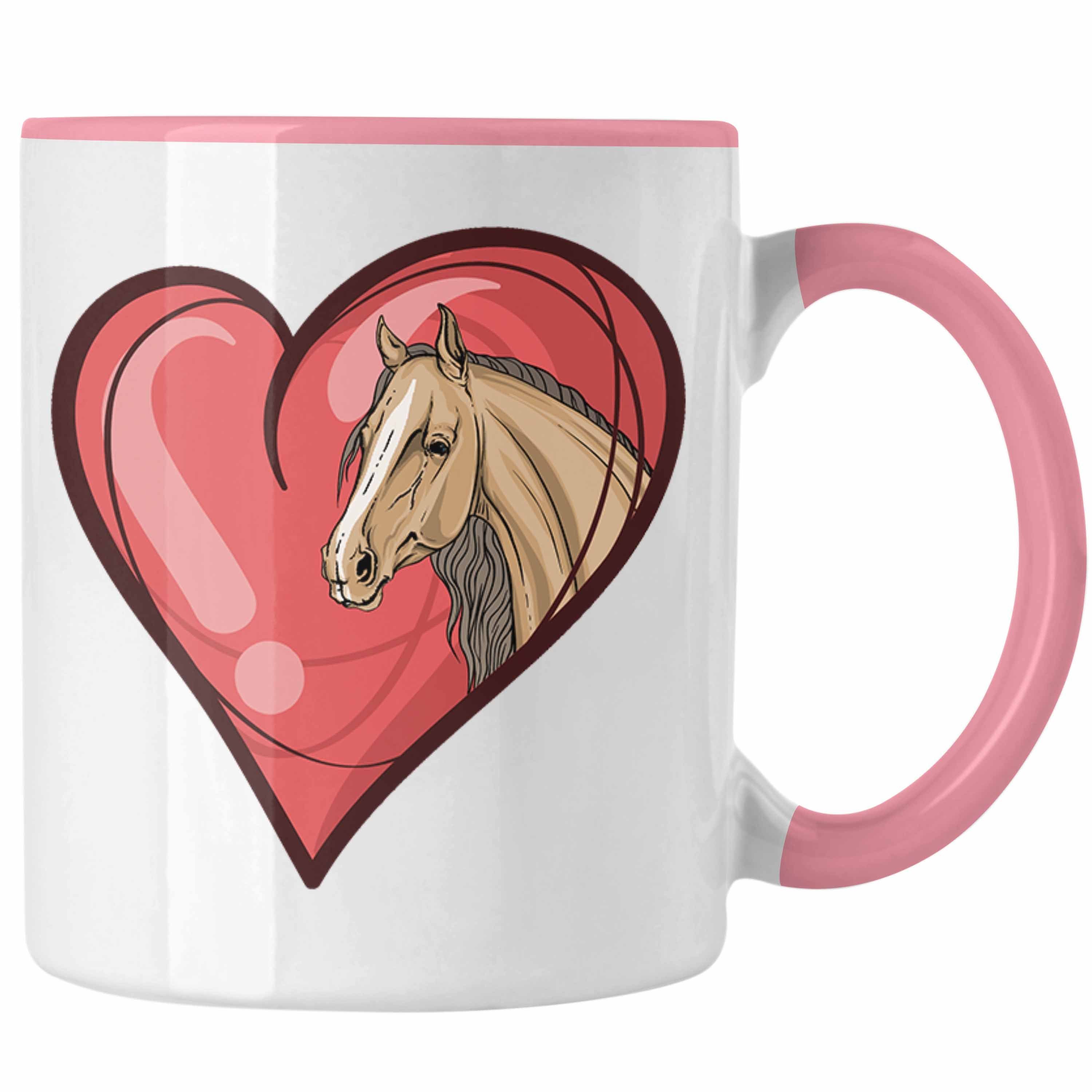 Trendation Tasse Pferde Tasse Grafik Geschenk Lustig Rosa