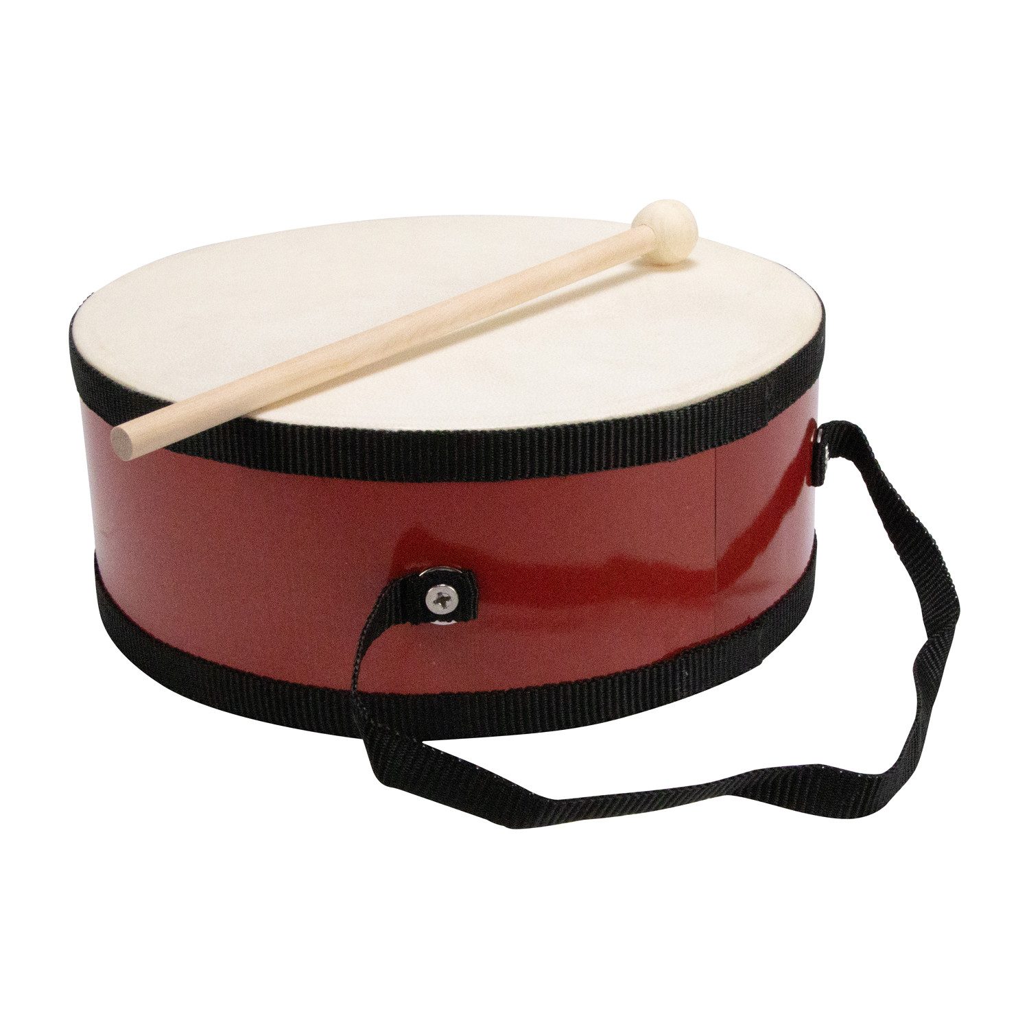 Spielzeug-Musikinstrument Kinder Trommel H 80 mm D: 200 mm aus Holz mit Stick 3847