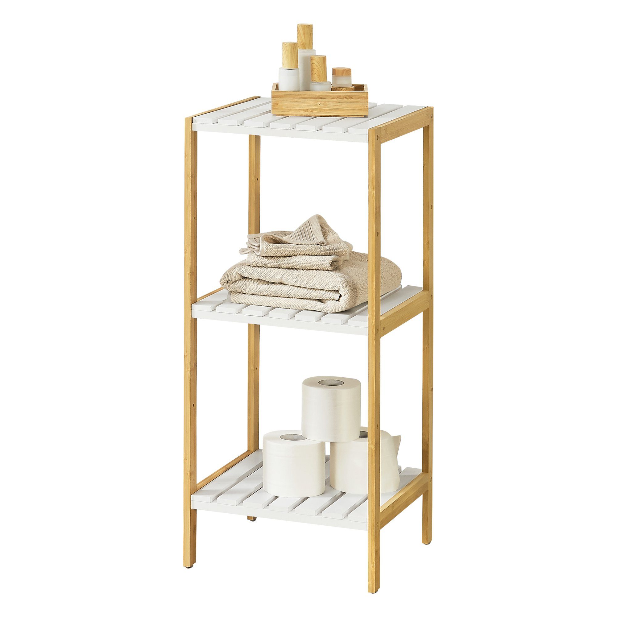 en.casa Standregal, Balsfjord Bambusregal 33x34x80cm, 3 günstig online kaufen