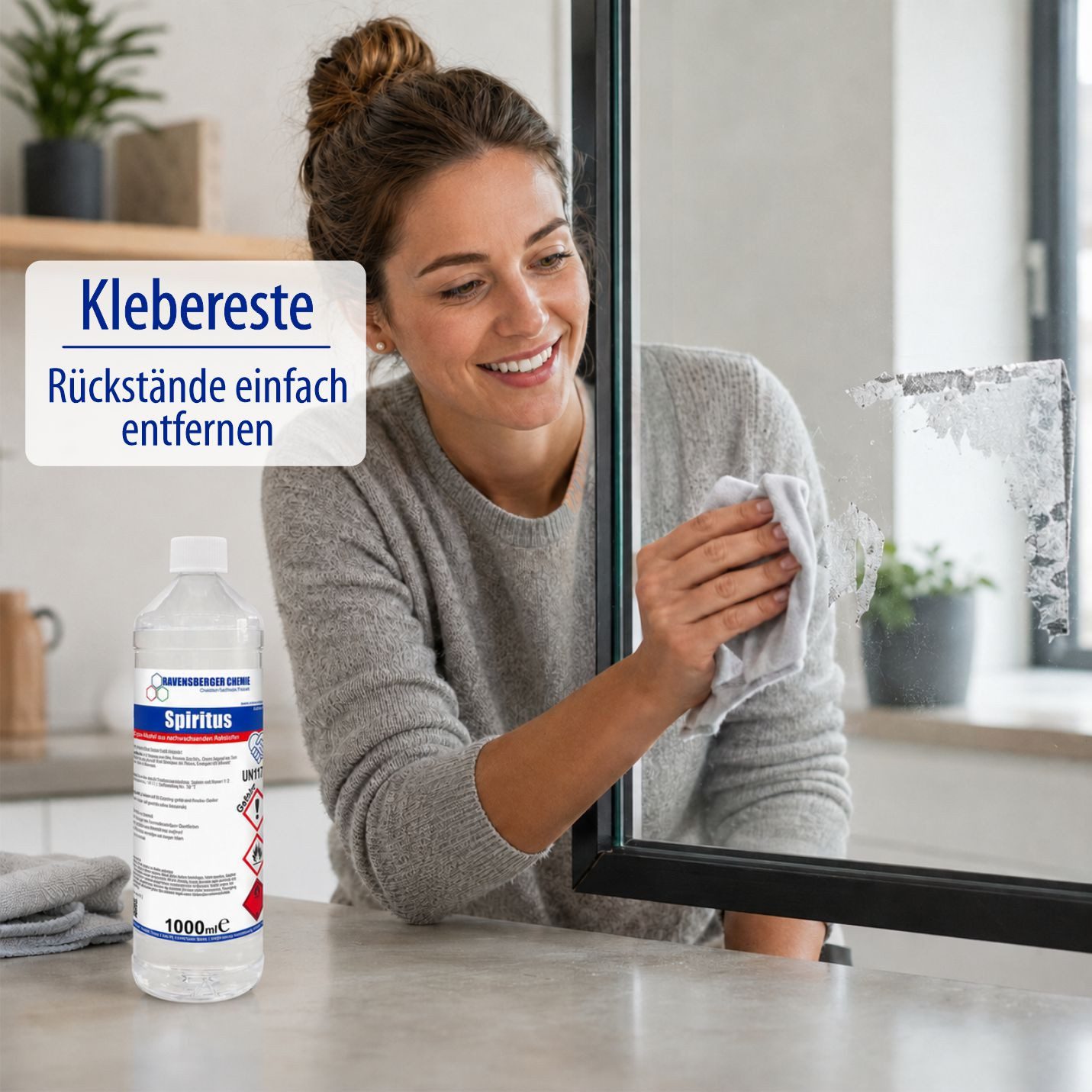 Ravensberger Chemie Brennspiritus Spiritus 1 Liter, 1 l, (1L Flasche von Ravensberger Chemie), Spiritus 1L – Brennspiritus & Reiniger für Haushalt und Werkstatt