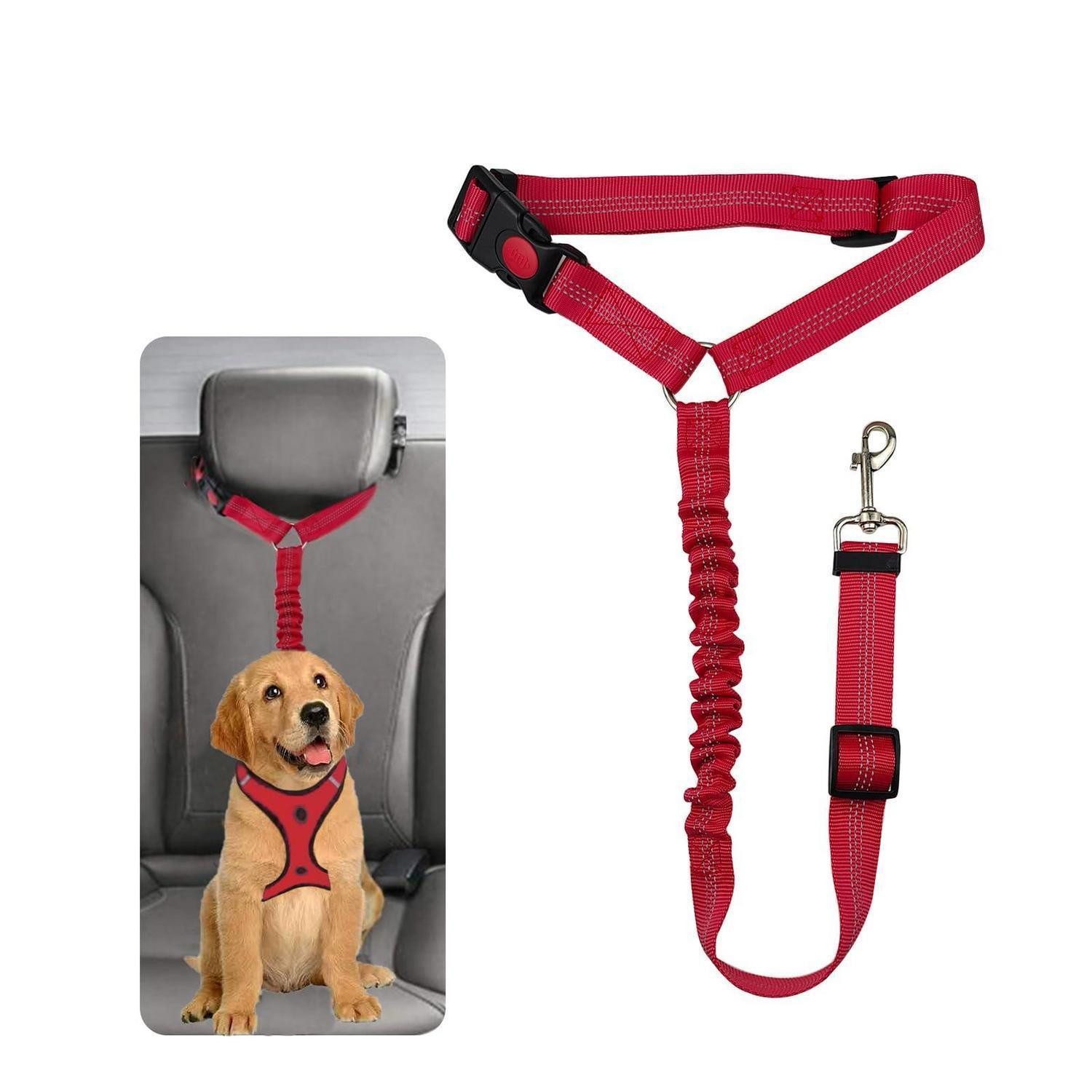 LuxusKollektion Autohundegeschirr Sicherheitsgeschirr Anschnallgurt Hund Auto klein mittelgroß Rot