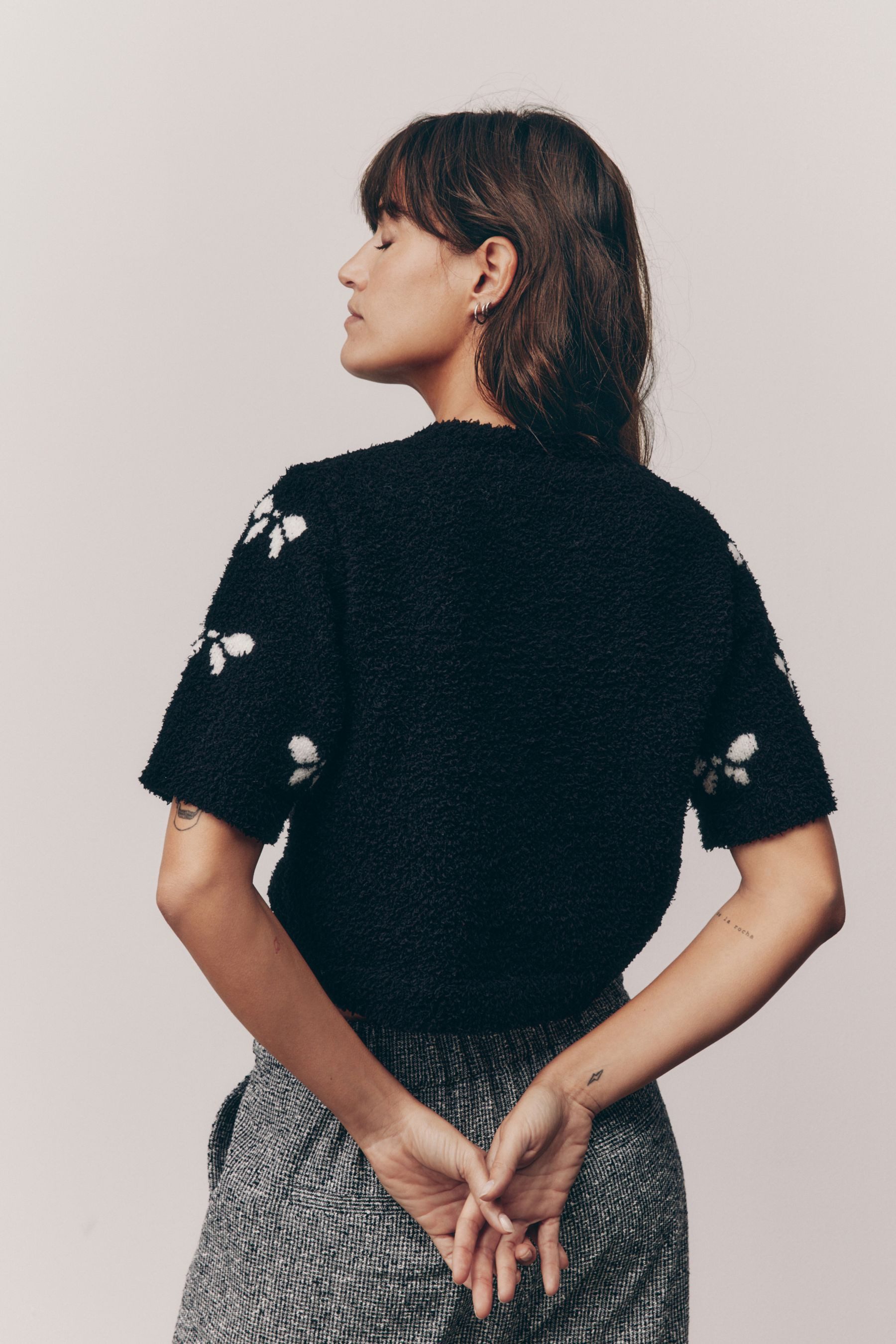 Next Rundhalspullover Kurzarm-Strickpullover mit Schleife (1-tlg) günstig online kaufen