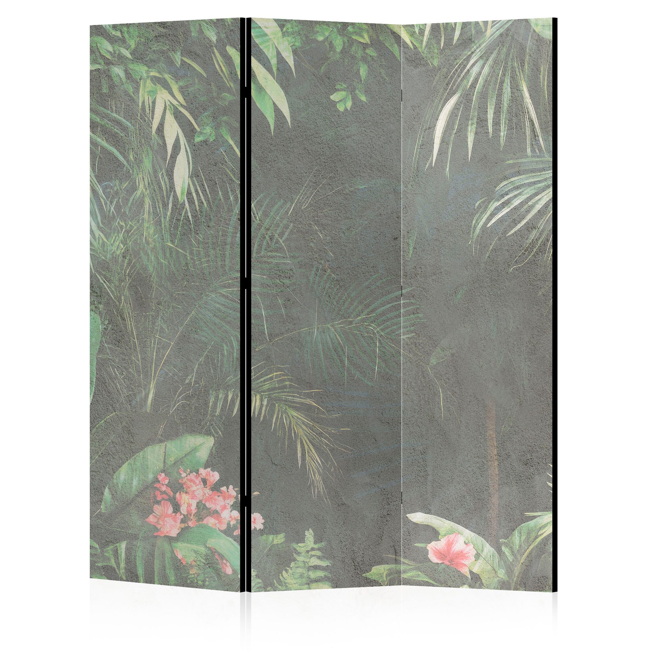 LUMASOUL Paravent doppelseitiger - Paravent Raumteiler Innen - Natur Motiv - 135x172 cm, Jungle, Rechteckig, Nach innen, Horizontale Ausrichtung