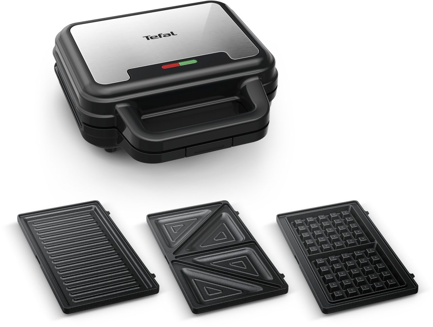Tefal Sandwichmaker Ultracompact 3-in-1 Sandwich/Waffel/Panini, Antihaftbeschichtung, 700 W, platzsparende Aufbewahrung, Maße: 23 x 23 x 9 …