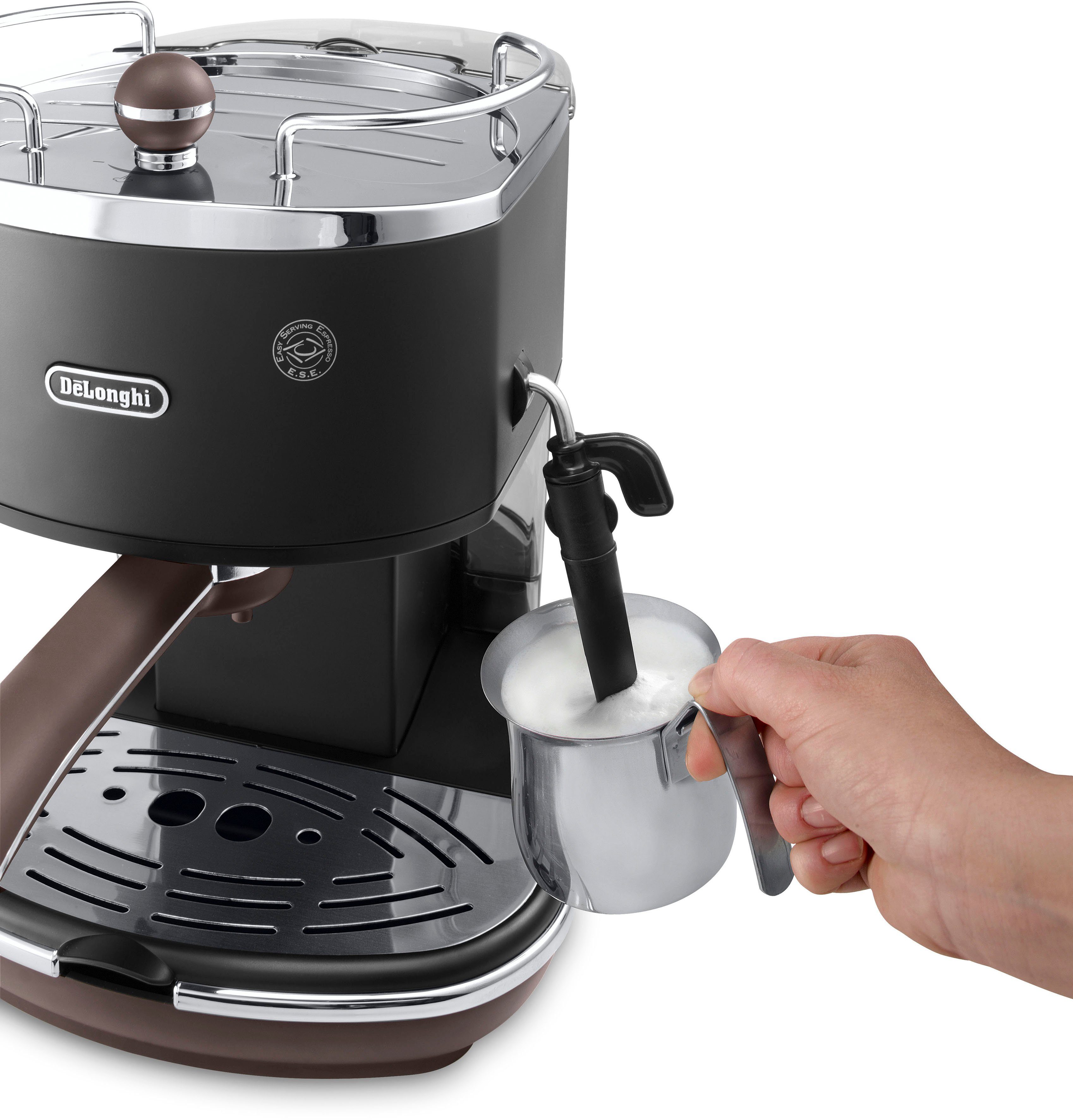 De'Longhi Espressomaschine Icona Vintage ECOV 311.BK, Siebträger, auch für Kaffeepads geeignet – Bild 4 von 5