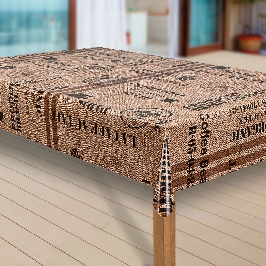 laro Tischdecke Wachstuch-Tischdecken Abwaschbar Kaffee Kaffeebohnen braun günstig online kaufen