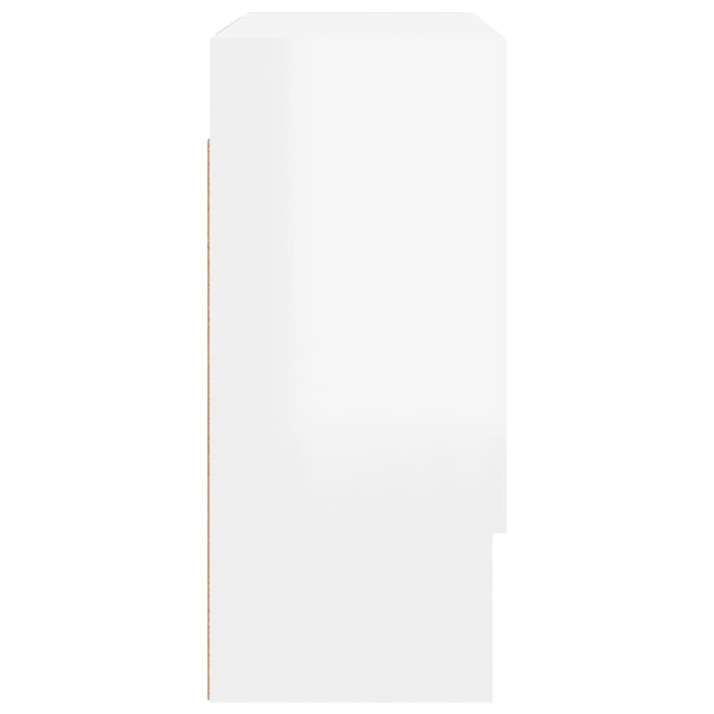 Hochglanz-Weiß Fächerschrank Holzwerkstoff Wandschrank 60x31x70 cm (1-St) vidaXL