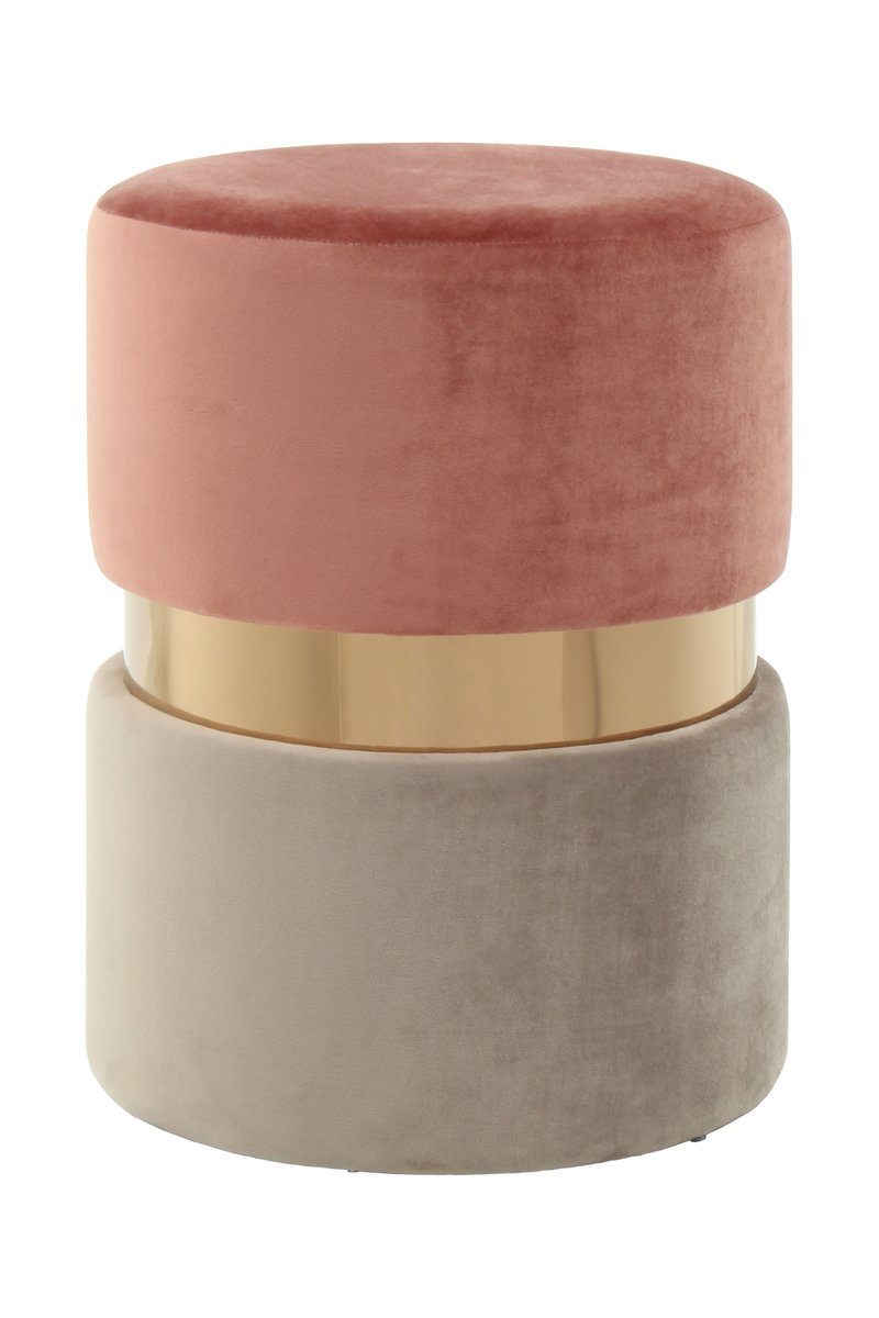 en.casa Sitzhocker, Stilvoller Polsterhocker 35 x 35 x 46 cm Dunkelrosa / Rosé / Taupe. € 93,99