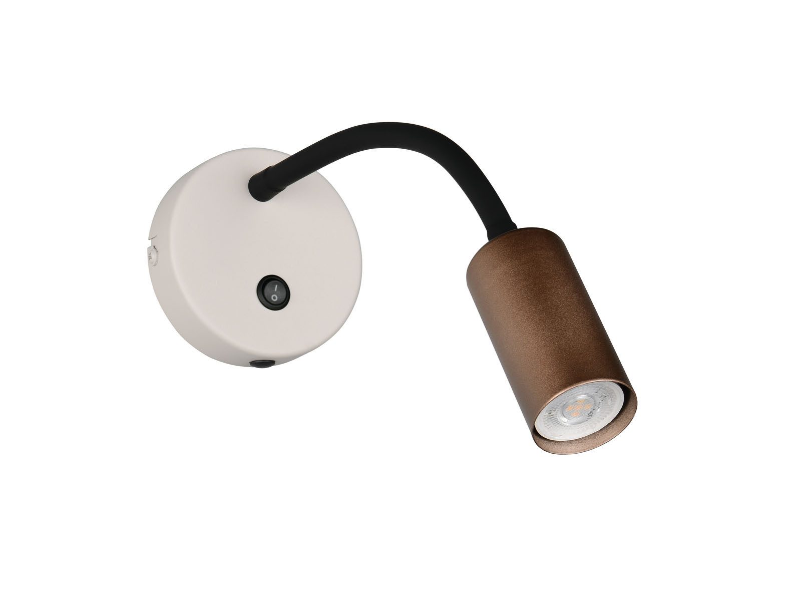 Reality Leuchten LED Leselampe mit Schalter & Schwanenhals, Breite 10cm, Leuchtmittel dimmbar, LED wechselbar, Warmweiß, Wandlampe für Bett Nachttisch, Leseleuchte Wand-Montage mit GU10 LED