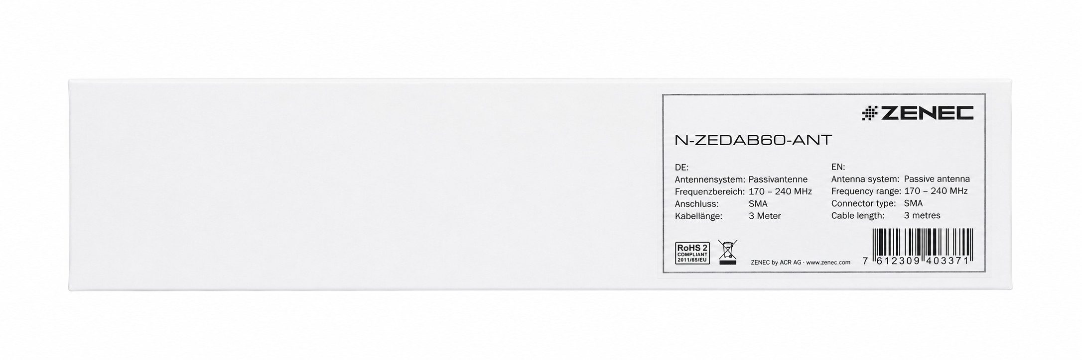Zenec Zenec N-ZEDAB60-ANT, Ersatz DAB Scheibenantenne, SMA-Anschluss Autoradio