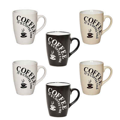 astor24 Tasse »Kaffeebecher Kaffeetasse Kaffeetassen Kaffeepott«, Keramik, 6-teilig