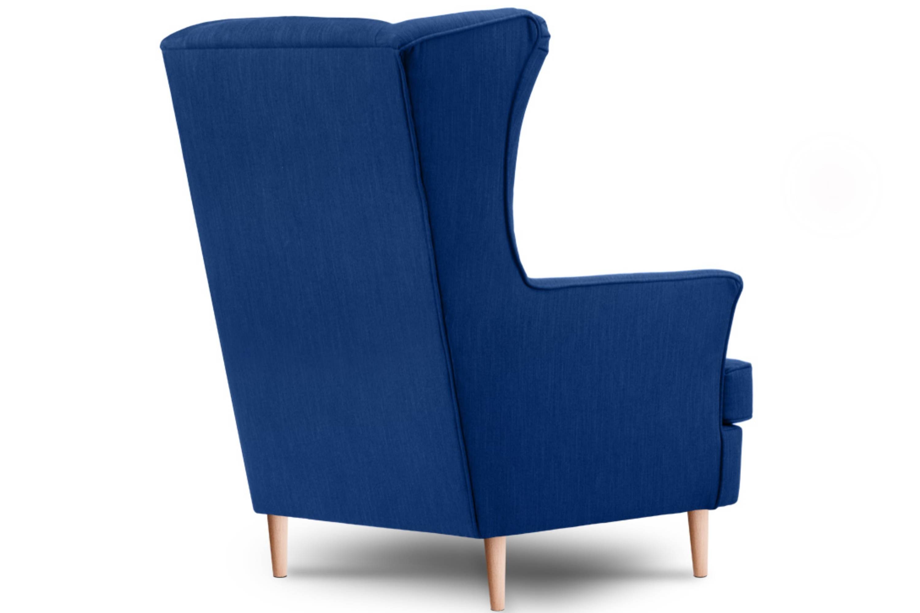 Konsimo inklusive Ohrensessel Sessel, dekorativem STRALIS Kissen hohe Füße, zeitloses Design,