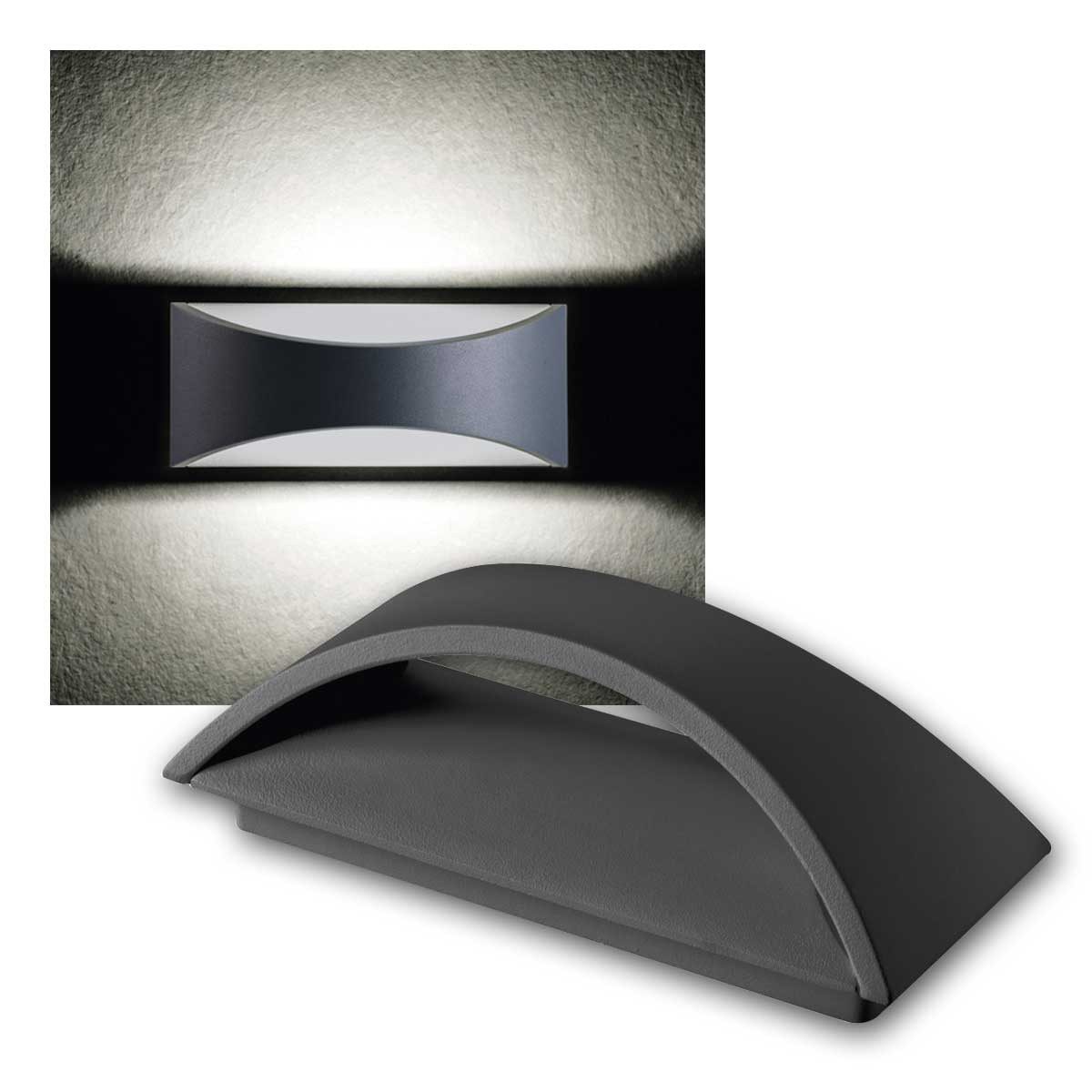 Kanlux LED Außen-Wandleuchte LED Wand-Außenleuchte BISO 140lm IP54 Alu anthrazi, neutralweiß