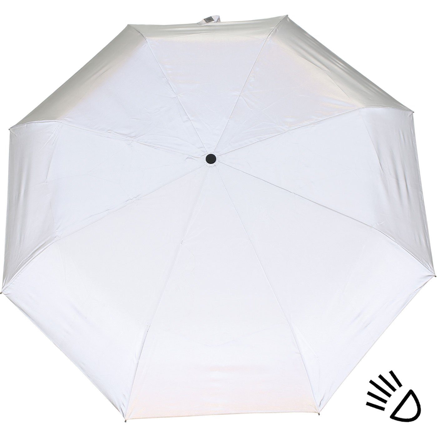 iX-brella Taschenregenschirm First Class full reflective - mit Auf-Zu-Automatik, mit vollständig reflektierendem Dach und UV-Schutz