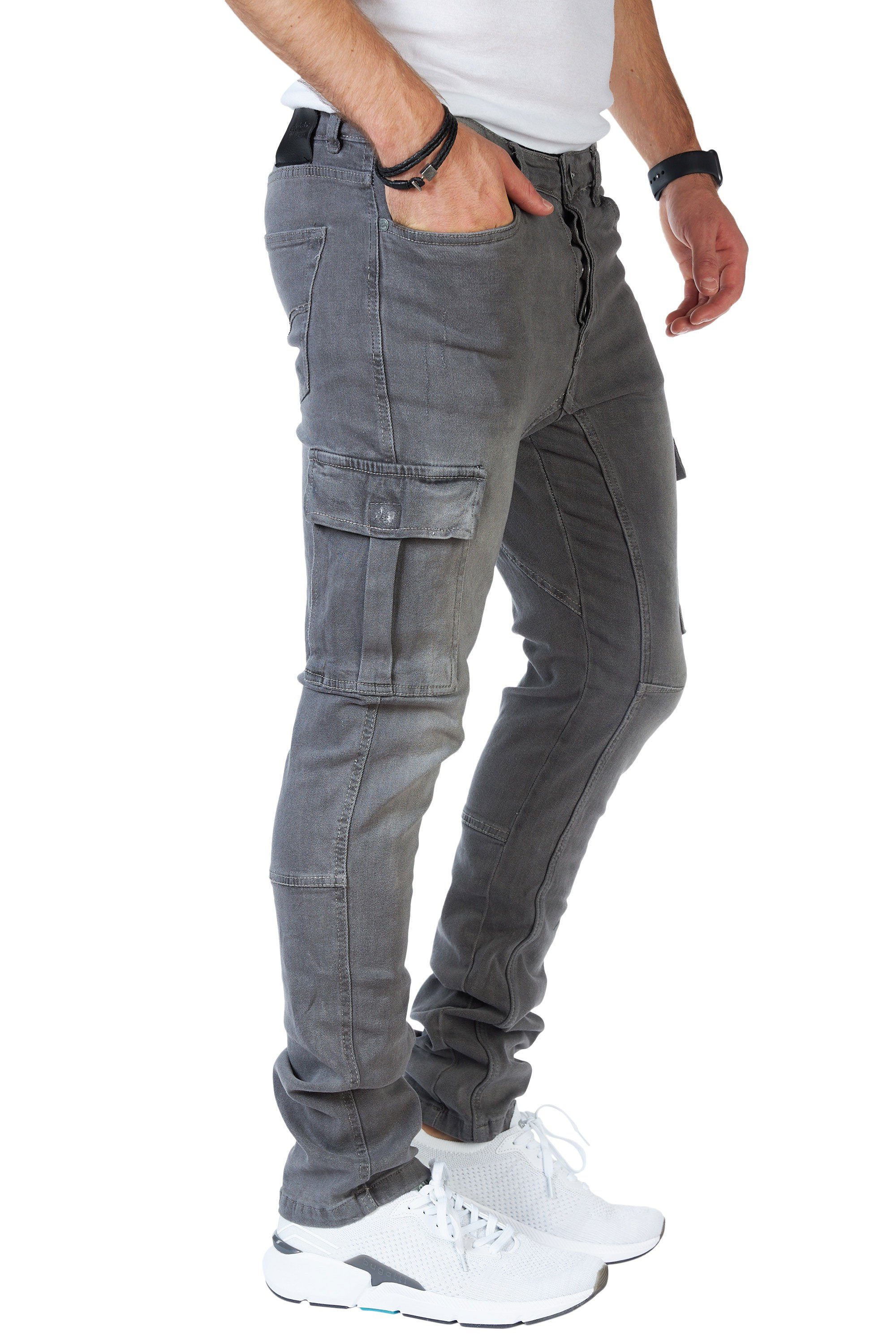 Styleko Cargohose 8003 Herren Cargohose Cargo Jeans Hose für Männer Jungen Regular Denim – Bild 4 von 5