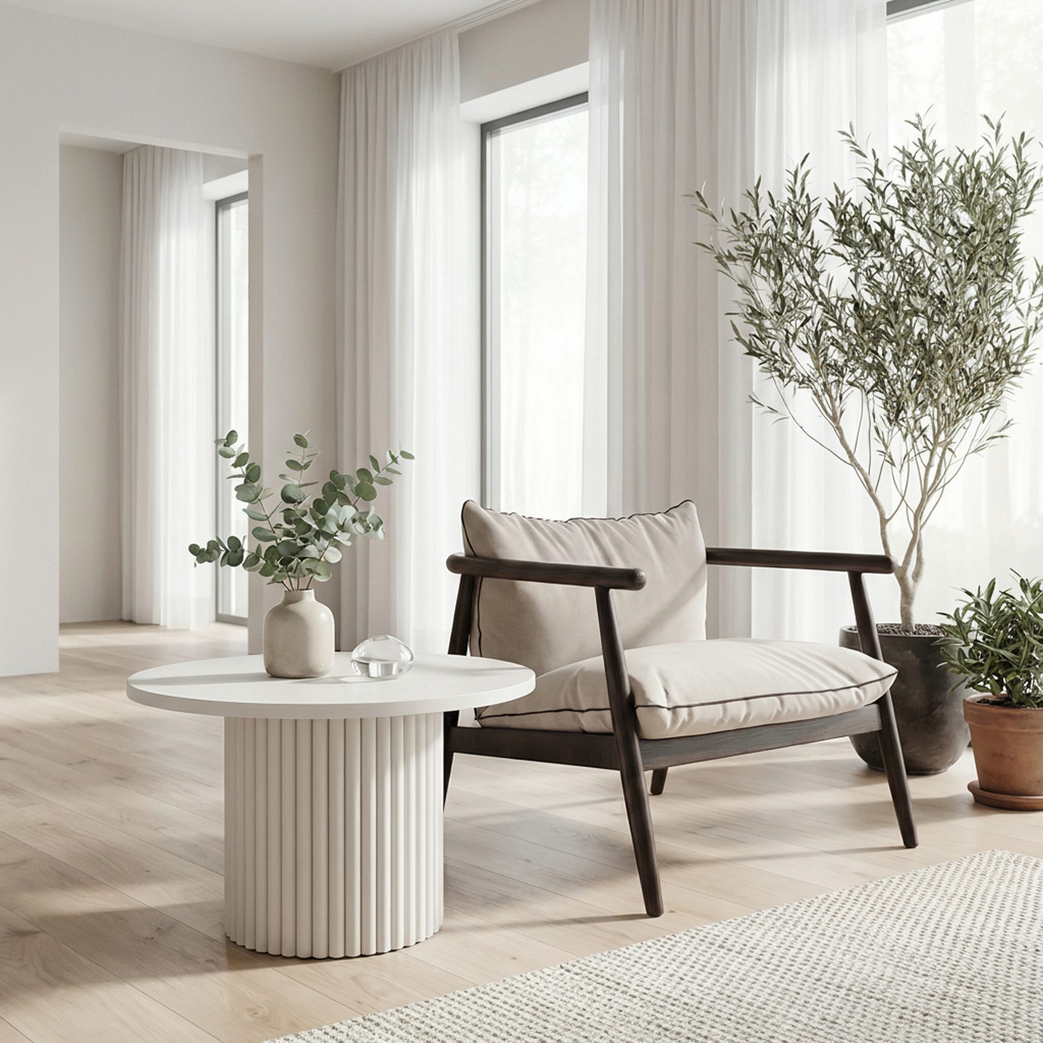 Björn&Schiller Couchtisch rund Ø58 cm, 42 cm hoch, stabile laminierte Platt günstig online kaufen