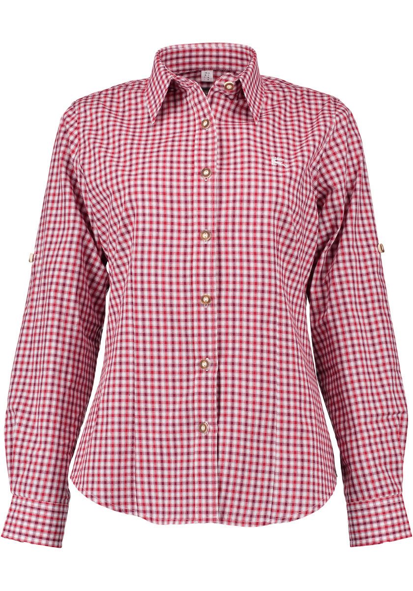 OS Trachten Trachtenbluse Grovo Langarmbluse mit Hirsch-Stickerei auf der B günstig online kaufen