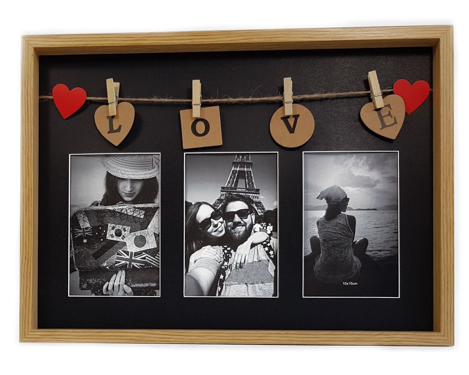 Intertoys Bilderrahmen Fotohalter Love 40,5x29,5cm Memoboard Fotowand Bilderhalter Memowand W