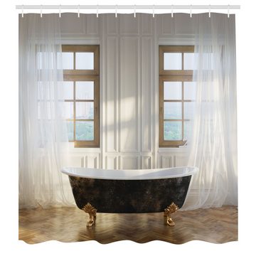 Abakuhaus Duschvorhang Moderner Digitaldruck mit 12 Haken auf Stoff Wasser Resistent Breite 175 cm, Höhe 180 cm, Antiquität Badewanne im modernen Zimmer