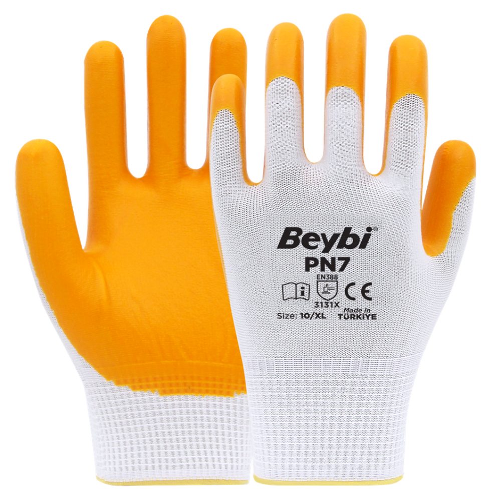 Arbeitshandschuhe 12 Paar Arbeitshandschuhe, Polyester, Gelb und Weiß