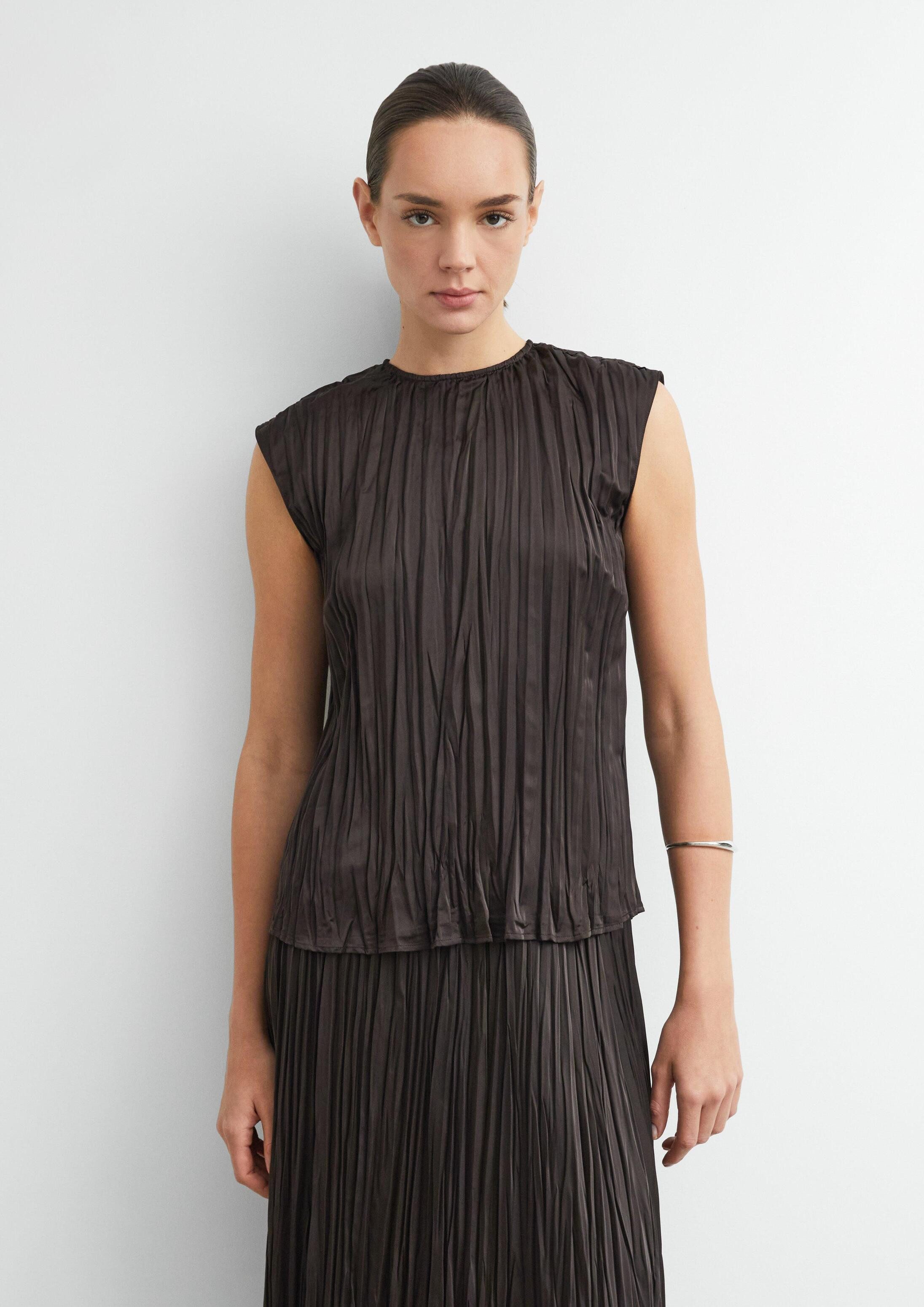 comma Blusentop Bluse Blusentop aus crinkled Plissée