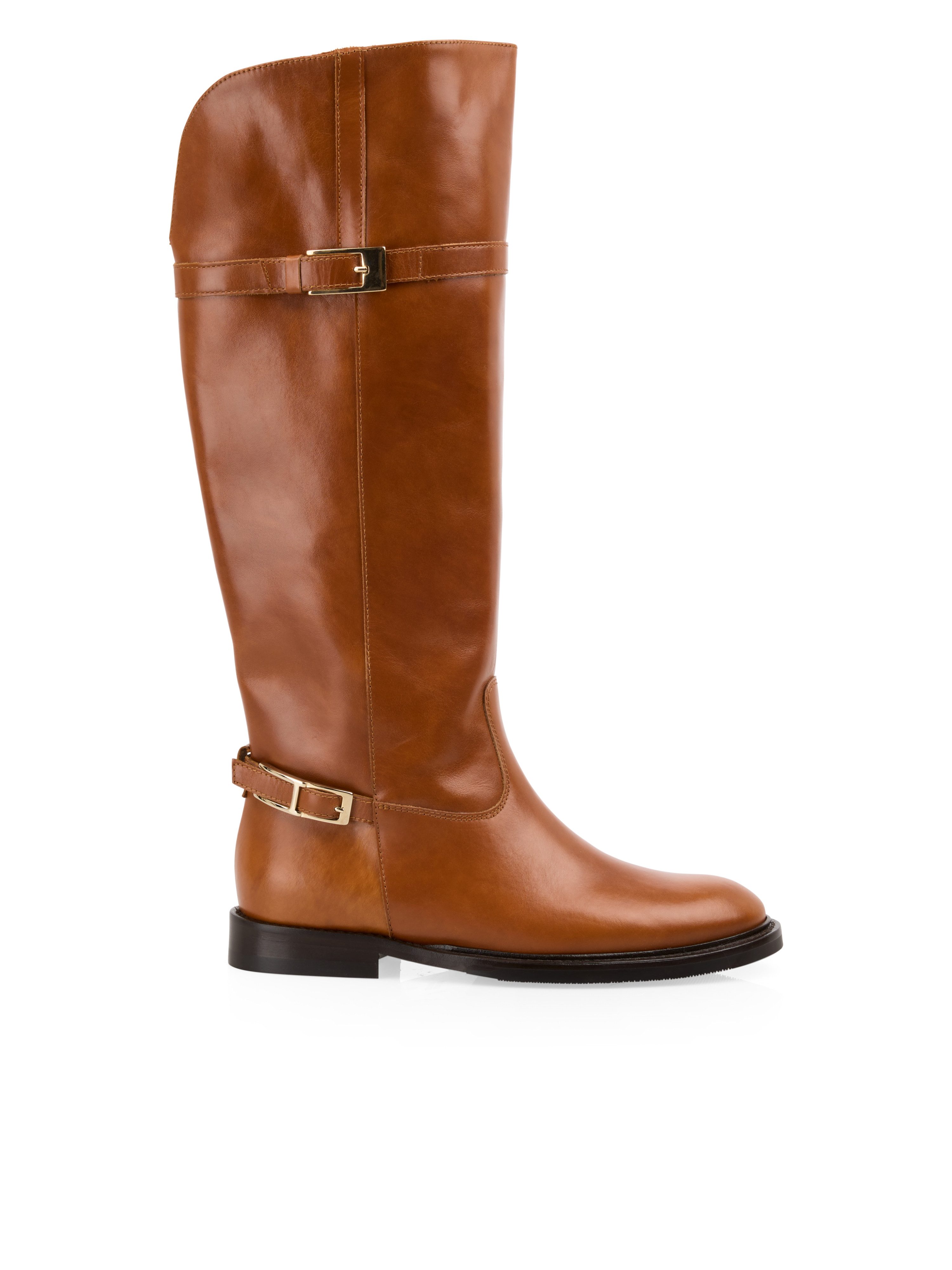 Marc Cain Schlupfstiefel Blockabsatz, Langschaftstiefel mit Zierschnallen und Ziernähten