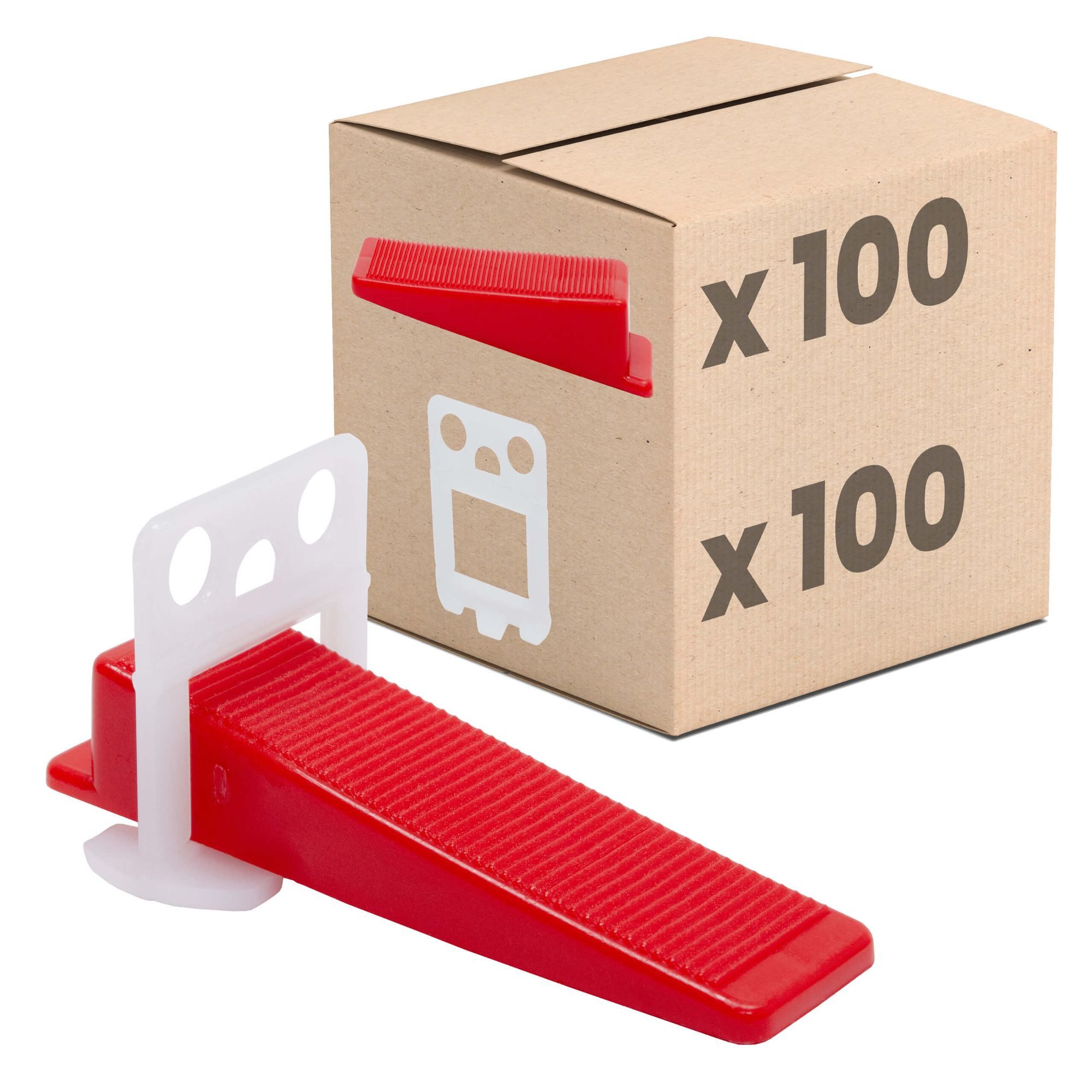 Dalsys Nivelliersystem für Fliesen enthält (3mm) Set 100 Laschen + 100 Keile, 200-St., Fliesenleger Werkzeug für präzises Fugenbild) Zuglaschen, Fliesenkeile, Verlegehilfe Set, Fliesenleger Werkzeug