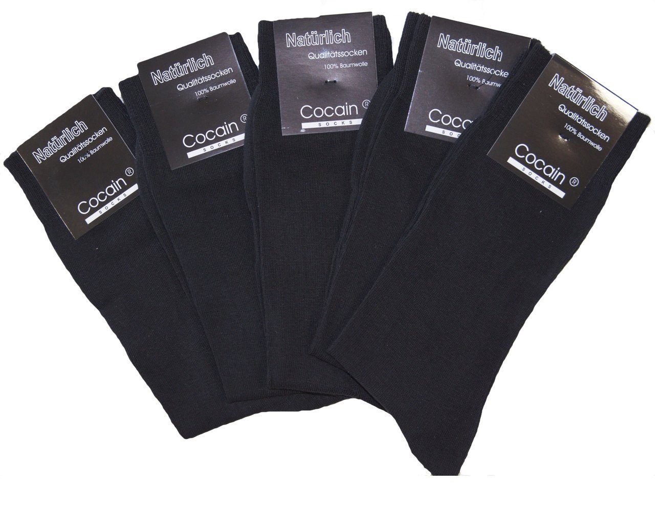 Cocain underwear Businesssocken Klassische schwarze Herren Damen Socken (10-Paar) handgekettelte Spitze