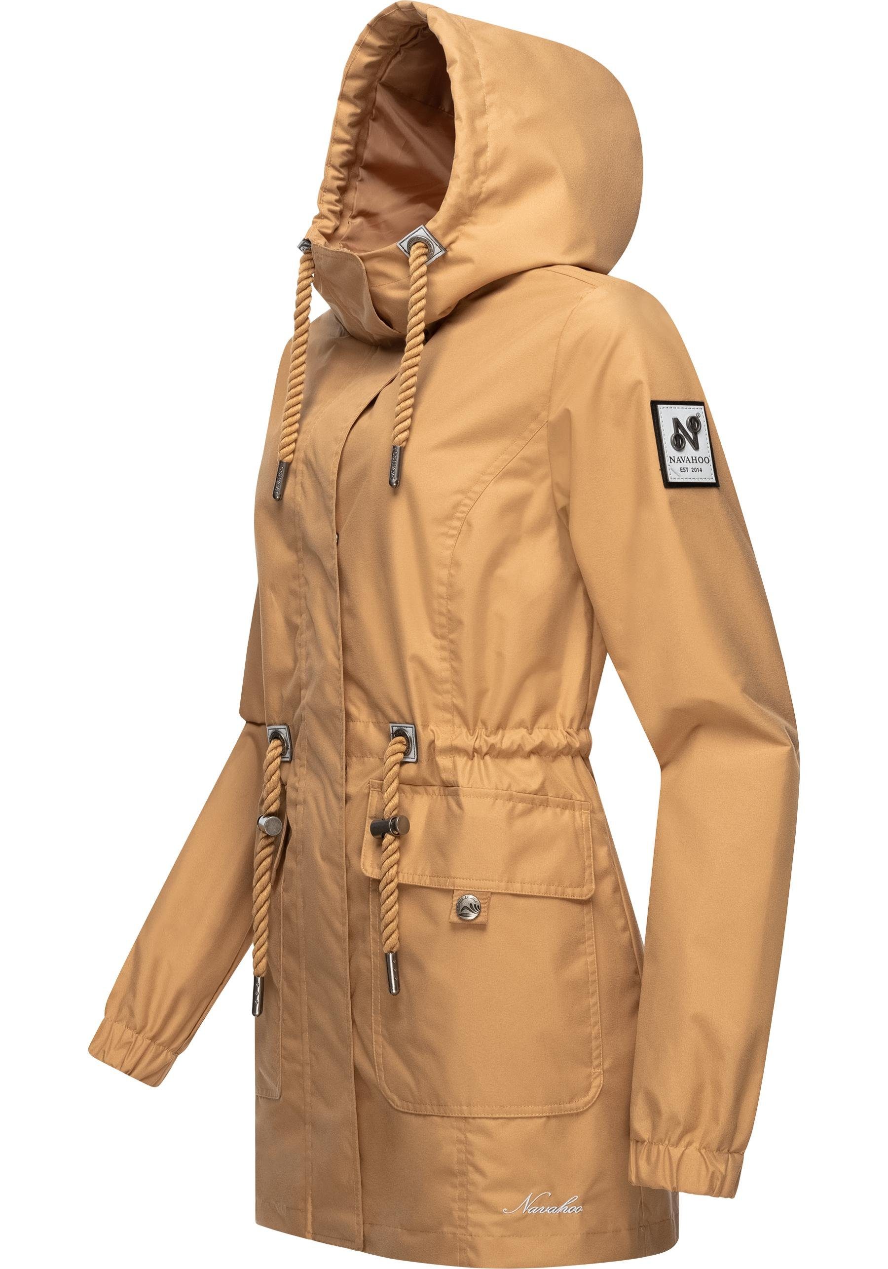 Navahoo Outdoorjacke aus Damen braun Neophee Übergangs recycelten Materialien Parka