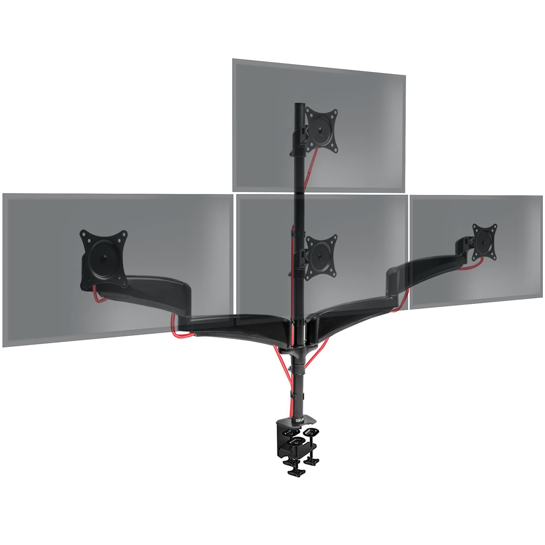 Duronic Monitorständer DM453VX1, (bis 27,00 Zoll, DM453VX1 Monitorarm, Monitor Halterung 4 Bildschirme bis 6 kg)