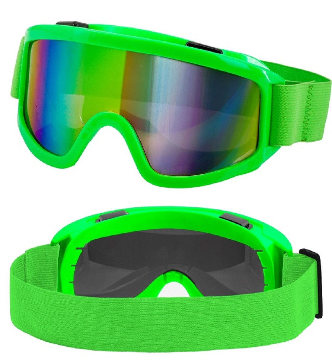 Kostüm ApresSki Party Skibrille Partybrille in Neon-Grün Festival Rave Brille