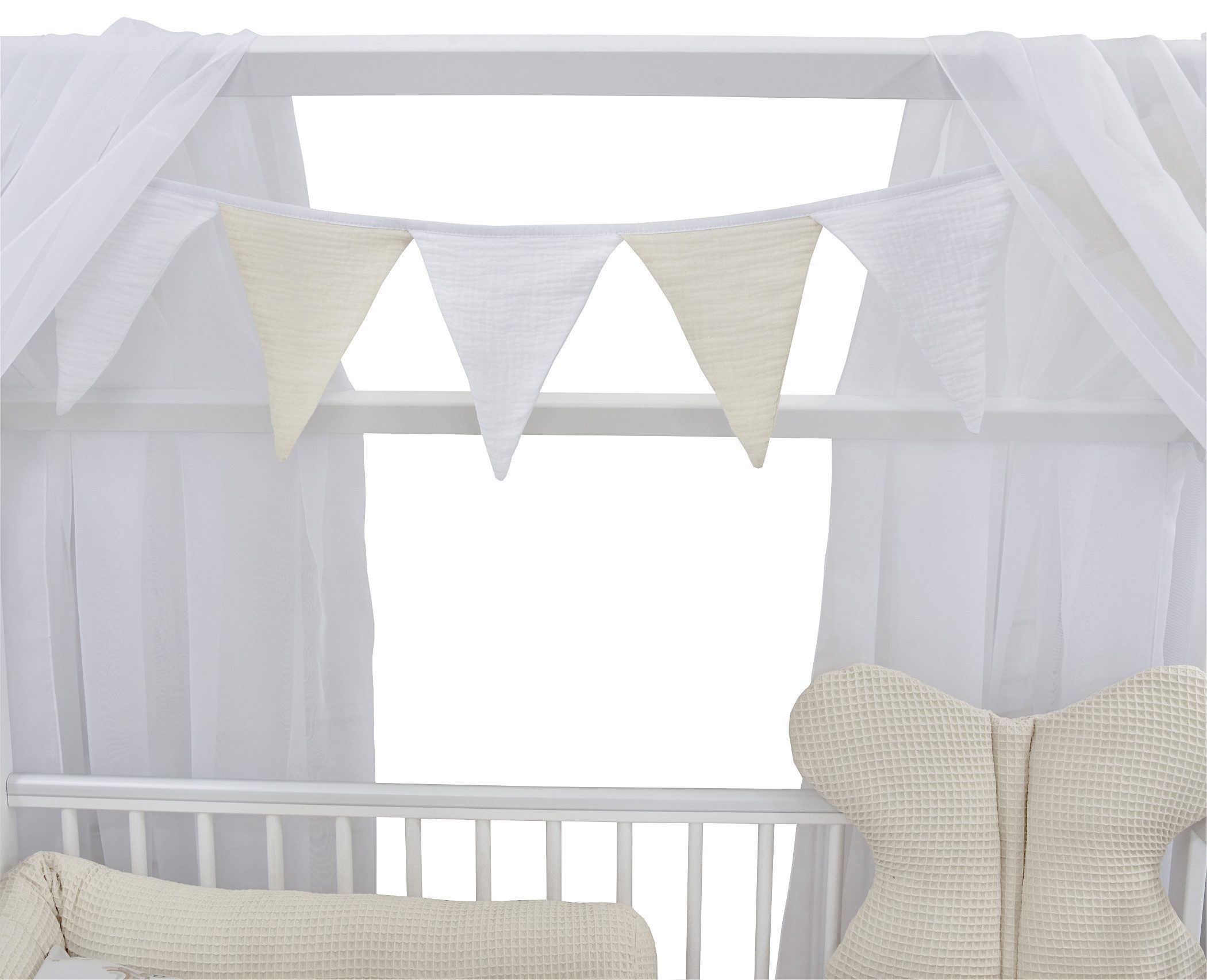 Baby-Delux Komplettbett Hausbett Babybett Komplettset Waffelpique, 12-tlg., günstig online kaufen