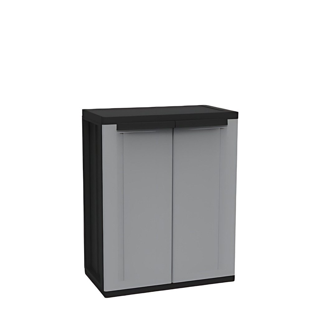 Kreher Mehrzweckschrank Kunststoffschrank 'J-Twist' in verschiedenen Größen (Schwarz/Grau)