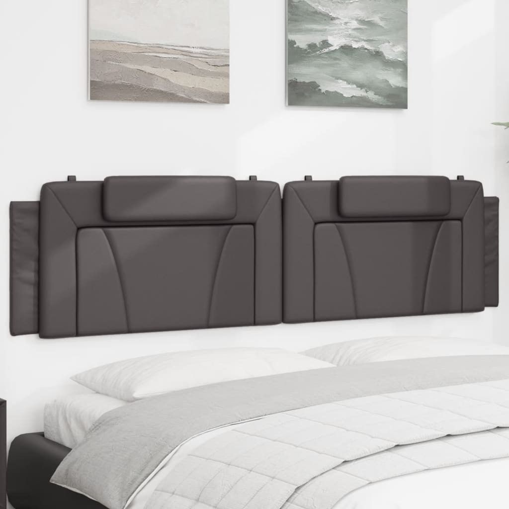vidaXL Bett Kopfteil-Kissen "Viana" Grau 200 cm Kunstleder (1-tlg)