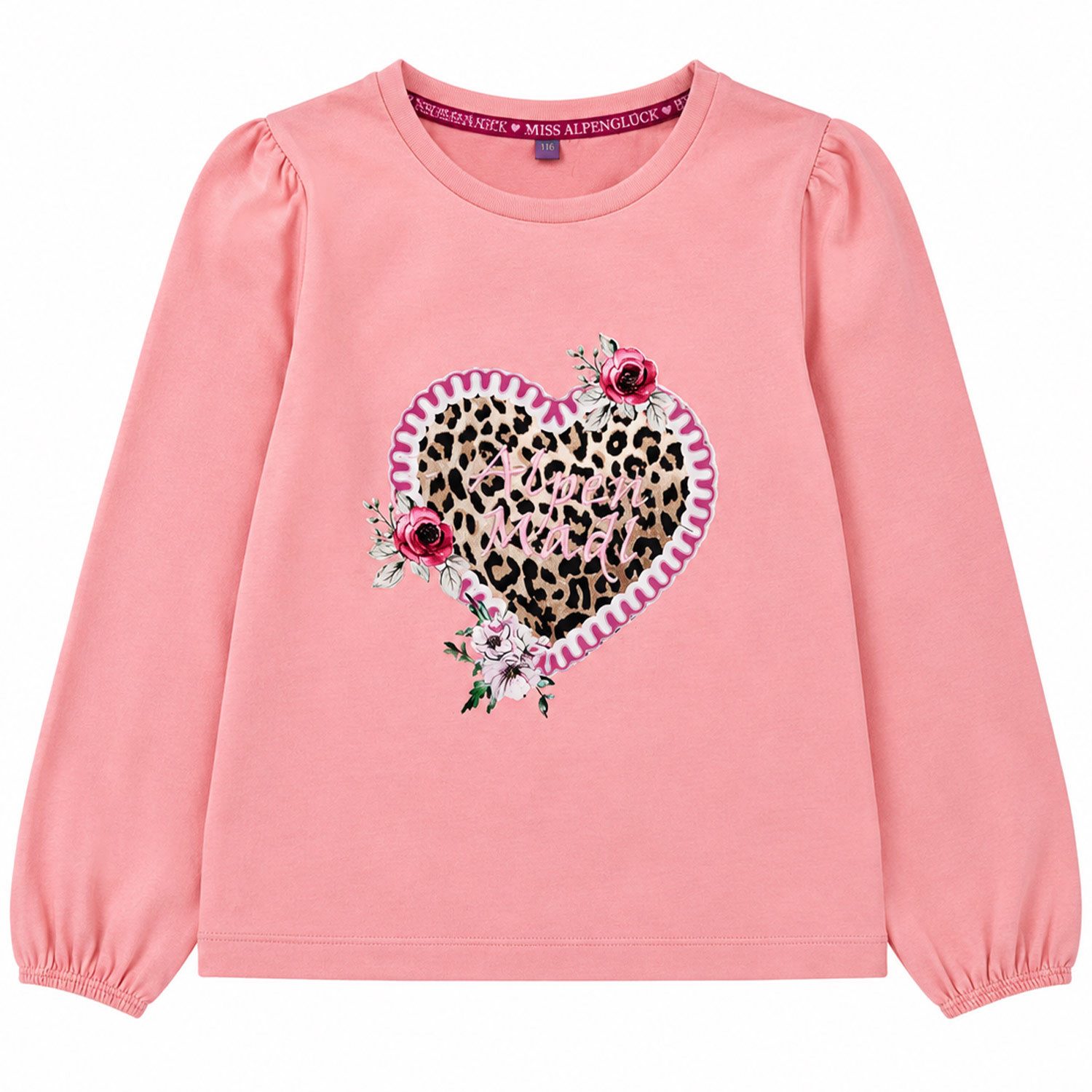 BONDI T-Shirt Mädchen Langarmshirt 'Alpenmadl' 26100, Rose