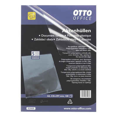 Otto Office Premium Prospekthülle Premium, 100 Stück, glasklar, Format A4, Öffnung oben/seitlich, 0,12 mm