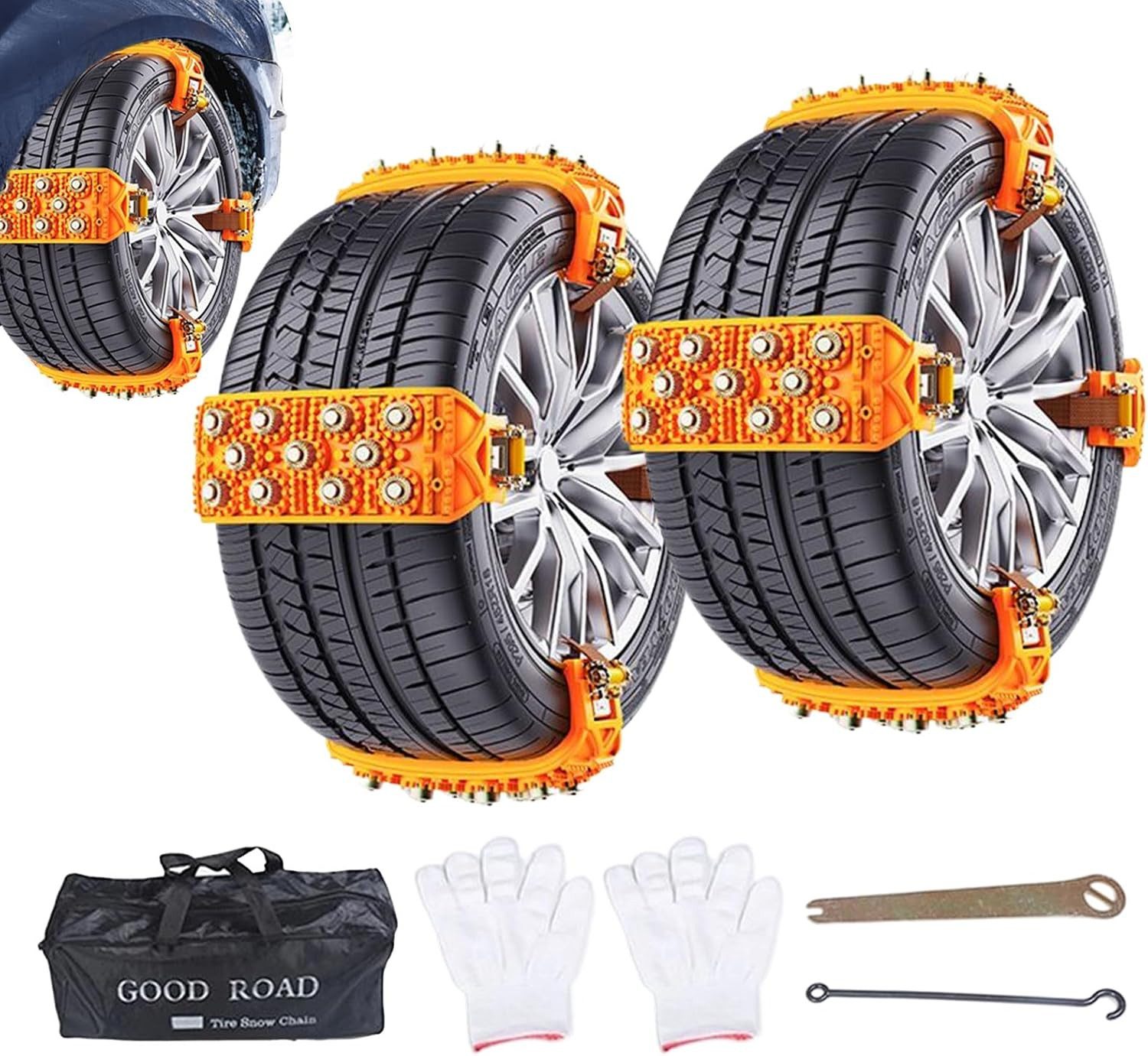 FELIXLEO Schneeketten 4 Stück Auto Schneeketten für Felgen 165 bis 265 mm Rutschfest, (1-tlg)